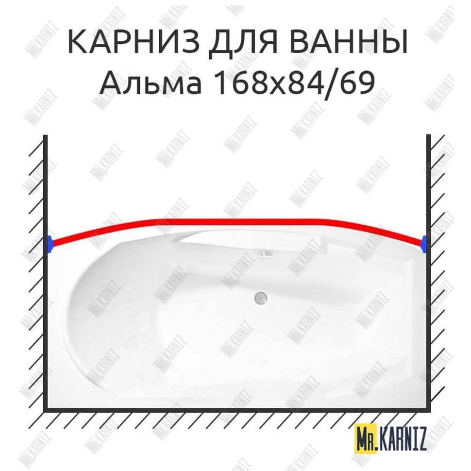 Карниз для ванны Radomir Альма Передний борт 168х84/69 (Усиленный 25 мм) MrKARNIZ