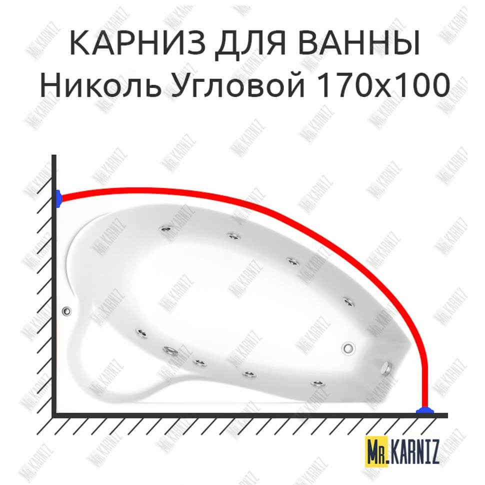 Карниз для ванны Bas Николь Угловой 170х100 (Усиленный 25 мм) MrKARNIZ