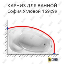 Карниз для ванны Radomir София Угловой 169х99 Усиленный 25 мм MrKARNIZ