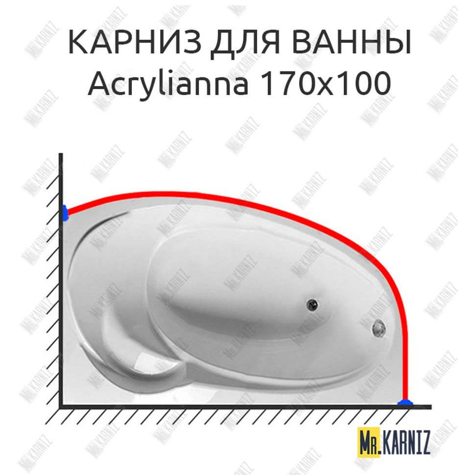 Карниз для ванны 1 MarKa Acrylianna 170х100 (Усиленный 25 мм) MrKARNIZ