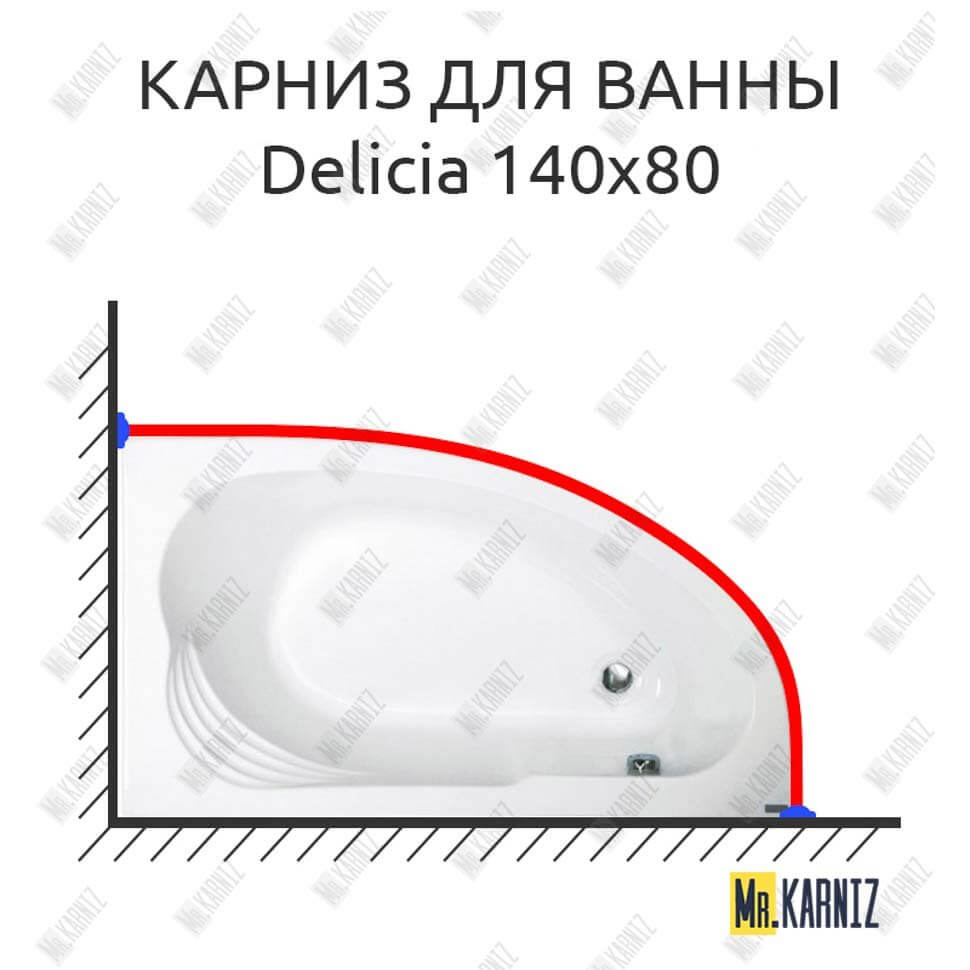 Карниз для ванны Jika Delicia 140х80 (Усиленный 25 мм) MrKARNIZ