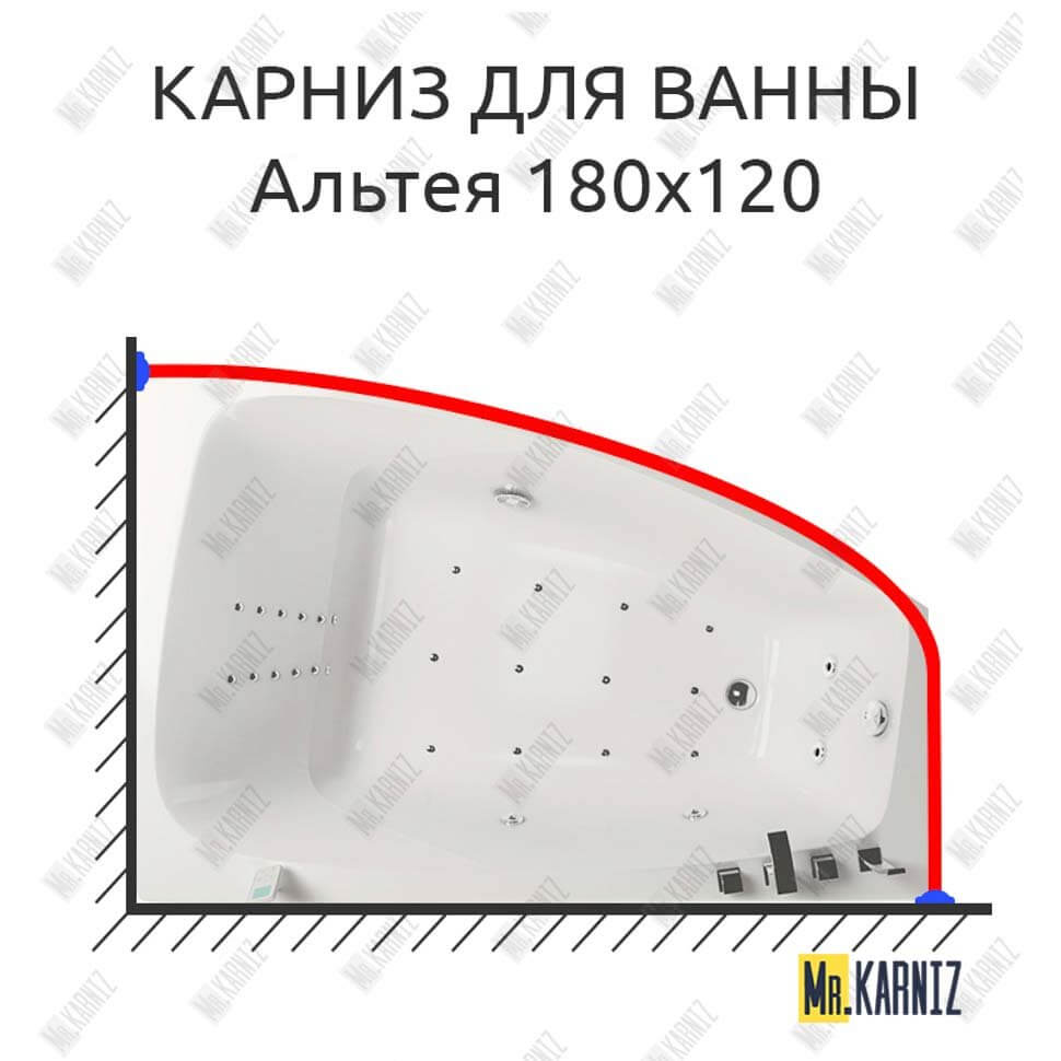 Карниз для ванны Aquatika Альтея 180х120 (Усиленный 25 мм) MrKARNIZ