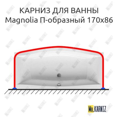 Карниз для ванны Ravak Magnolia П-образный 170х86 Усиленный 20 мм MrKARNIZ