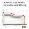 Карниз для ванны Alpen Versys Угловой 170х85 (Усиленный 25 мм) MrKARNIZ фото 1