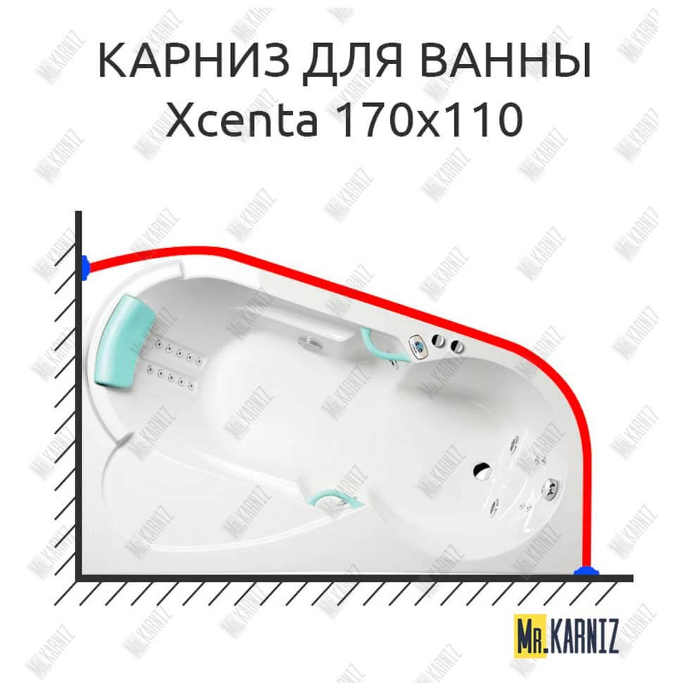 Карниз для ванны Alpen Xcenta 170х110 (Усиленный 25 мм) MrKARNIZ