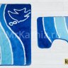 Комплект ковриков для ванной и туалета Рыба голубой фото 2