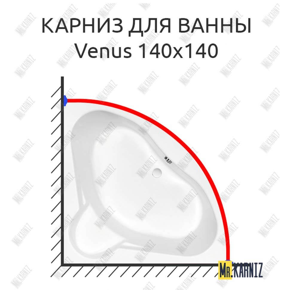 Карниз для ванны Cersanit Venus 140х140 (Усиленный 25 мм) MrKARNIZ