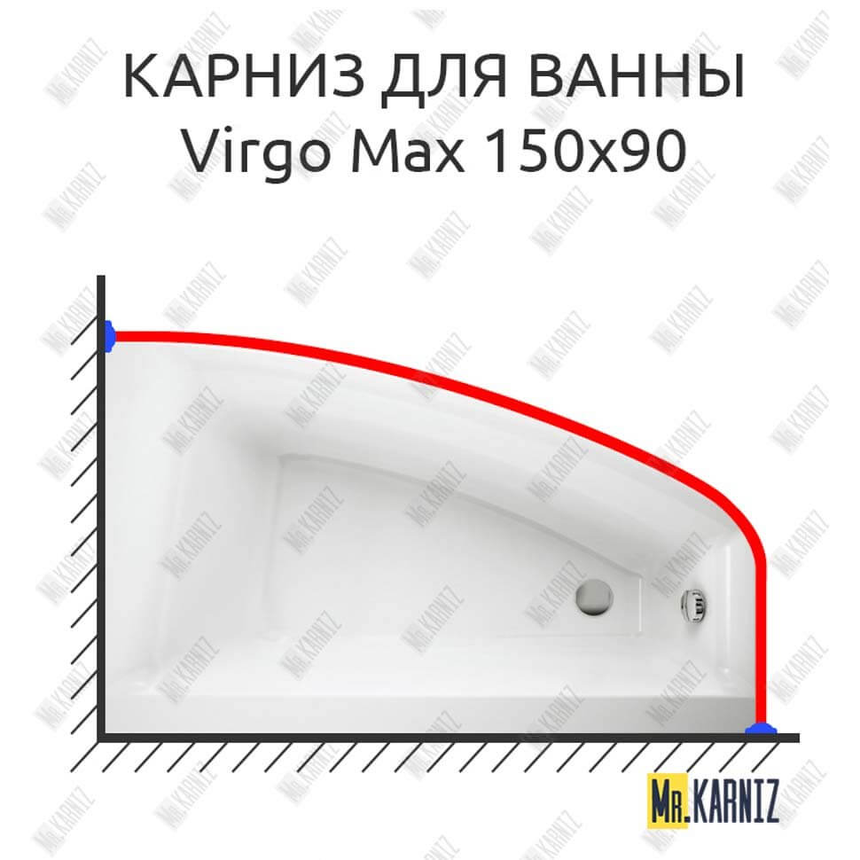Карниз для ванны Cersanit Virgo Max 150х90 (Усиленный 25 мм) MrKARNIZ