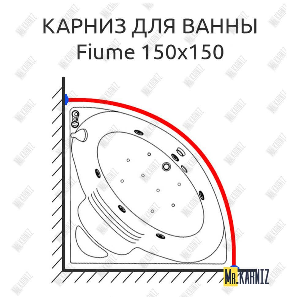 Карниз для ванны Doctor Jet Fiume 150х150 (Усиленный 25 мм) MrKARNIZ