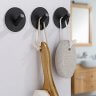 Настенные крючки для ванной и кухни для полотенец У-образные круг черные 4 шт фото 3