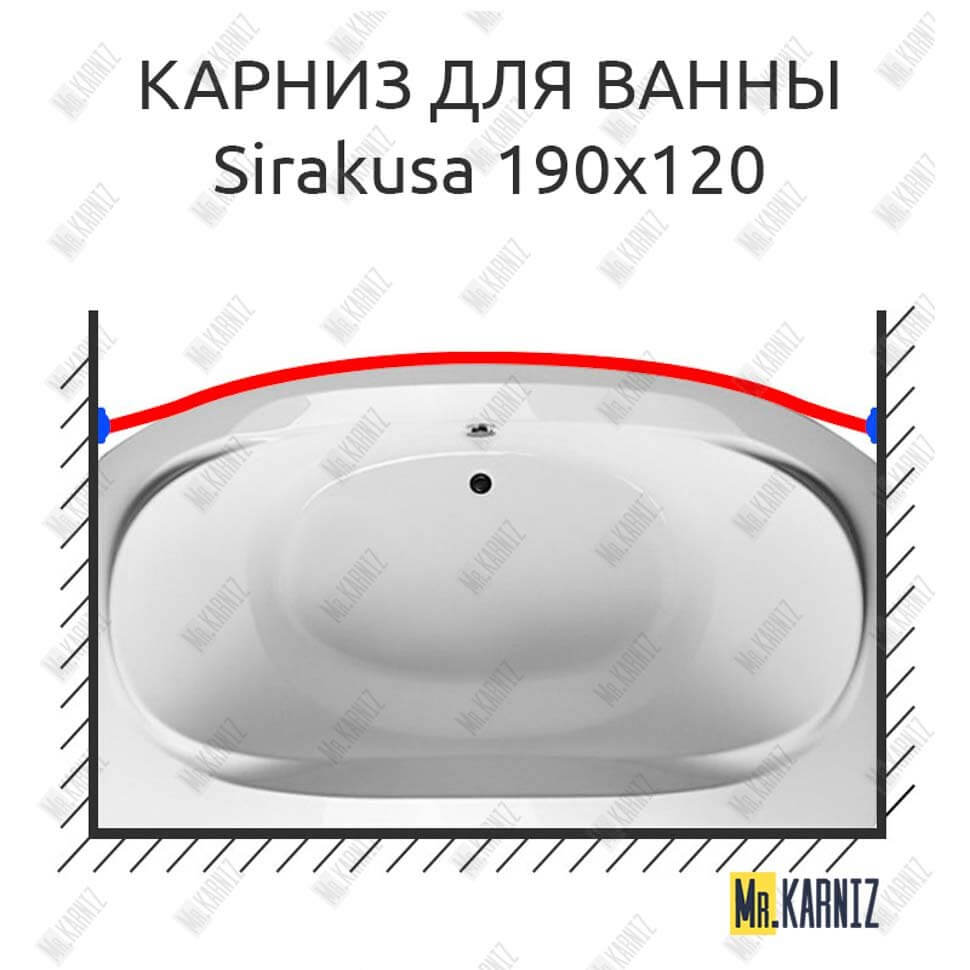 Карниз для ванны 1 MarKa Sirakusa Передний борт 190х120 (Усиленный 25 мм) MrKARNIZ