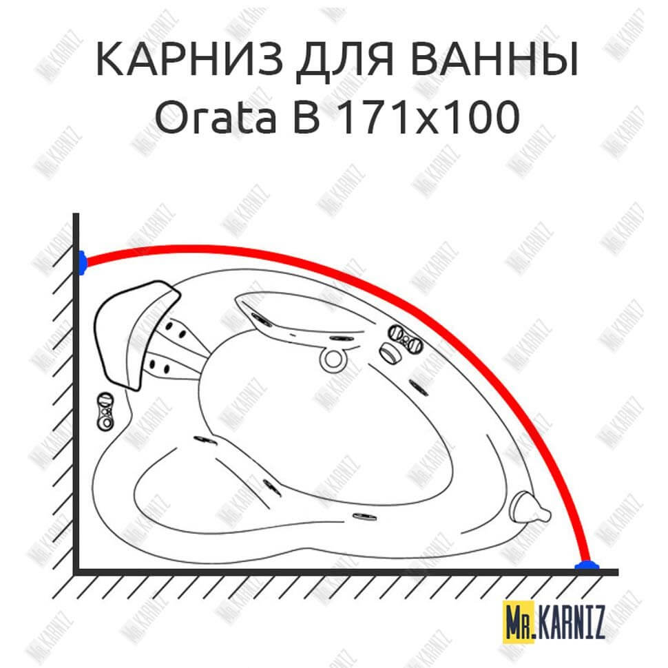 Карниз для ванны Doctor Jet Orata B 171х100 (Усиленный 25 мм) MrKARNIZ