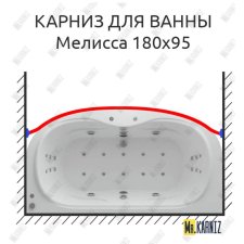 Карниз для ванны Aquatek Мелисса Передний борт 180х95 Усиленный 20 мм MrKARNIZ