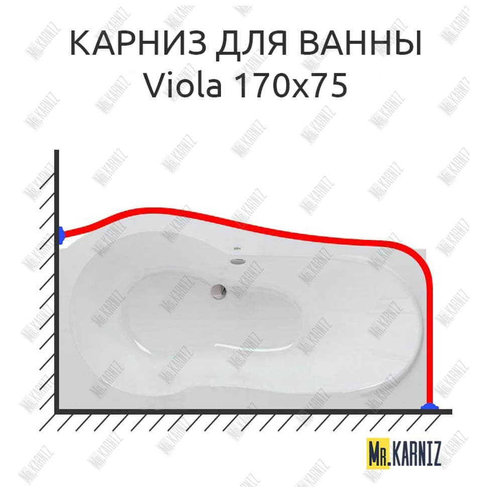 Карниз для ванны Polla Viola 170х75 (Усиленный 25 мм) MrKARNIZ